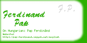 ferdinand pap business card